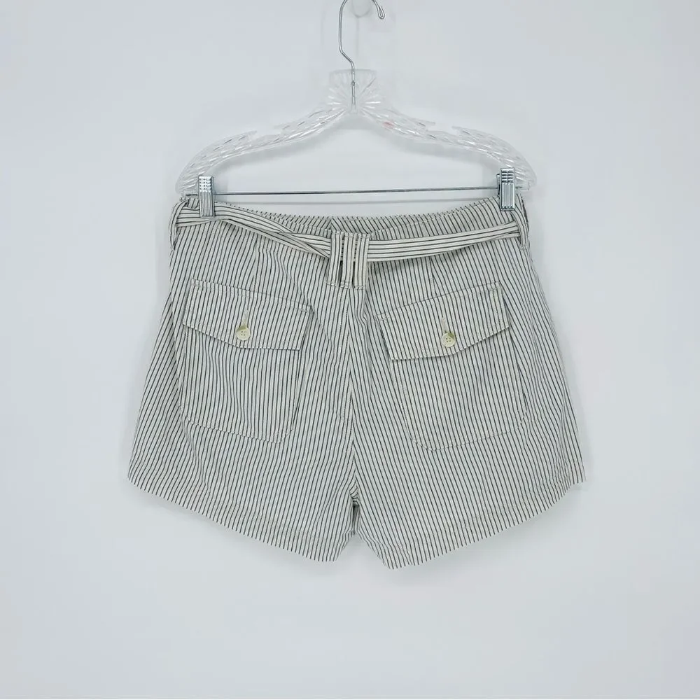 NEW American Eagle Hi-Rise Striped Tie Waist 100% Cotton Shorts Size 12 - Picture 6 of 8